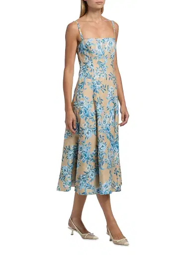 Cara Cara Women's Gimlet Floral Paneled Midi-Dress - Farfella Ginger Root | Thumbnail 4 Cara Cara Women's Gimlet Floral Paneled Midi-Dress - Farfella Ginger Root | Thumbnail 4
