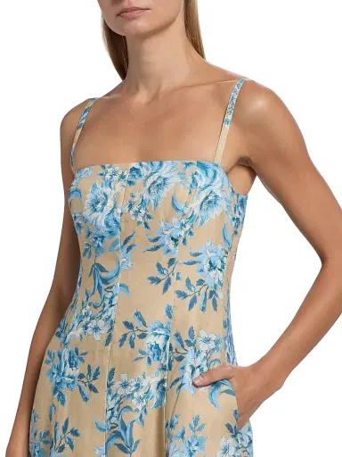 Cara Cara Women's Gimlet Floral Paneled Midi-Dress - Farfella Ginger Root | Thumbnail 6 Cara Cara Women's Gimlet Floral Paneled Midi-Dress - Farfella Ginger Root | Thumbnail 6