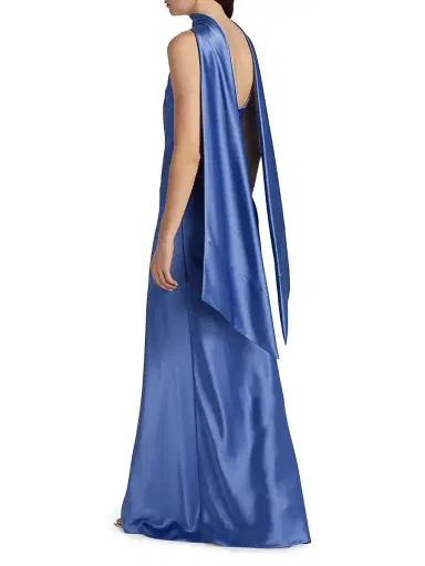 Talbot Runhof Women's Halterneck Slip Gown - Cornflower | Thumbnail 5 Talbot Runhof Women's Halterneck Slip Gown - Cornflower | Thumbnail 5