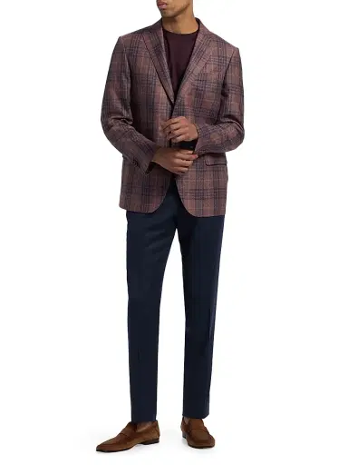 Saks Fifth Avenue Men's Plaid Wool-Blend Sport Coat - Pink - Size 48 | Thumbnail 2 Saks Fifth Avenue Men's Plaid Wool-Blend Sport Coat - Pink - Size 48 | Thumbnail 2