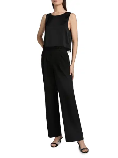 Leset Women's Barb Lace Trim Crop Tank - Black | Thumbnail 2 Leset Women's Barb Lace Trim Crop Tank - Black | Thumbnail 2