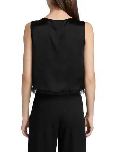 Leset Women's Barb Lace Trim Crop Tank - Black | Thumbnail 5 Leset Women's Barb Lace Trim Crop Tank - Black | Thumbnail 5
