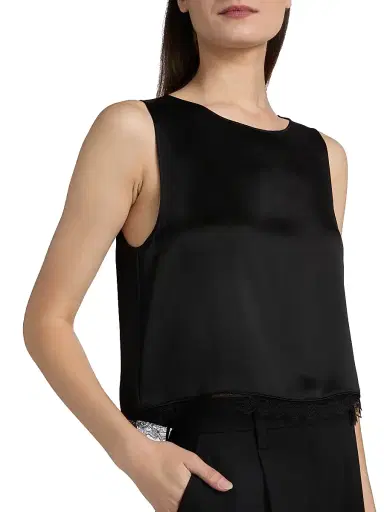Leset Women's Barb Lace Trim Crop Tank - Black | Thumbnail 6 Leset Women's Barb Lace Trim Crop Tank - Black | Thumbnail 6