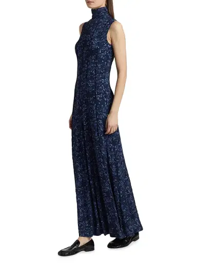 Proenza Schouler White Label Women's Valentina Printed Jersey Maxi Dress - Navy Slate | Thumbnail 2 Proenza Schouler White Label Women's Valentina Printed Jersey Maxi Dress - Navy Slate | Thumbnail 2