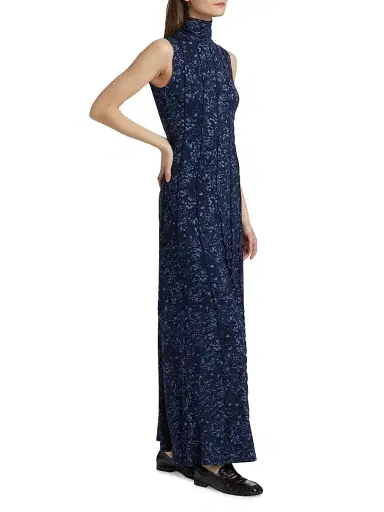Proenza Schouler White Label Women's Valentina Printed Jersey Maxi Dress - Navy Slate | Thumbnail 4 Proenza Schouler White Label Women's Valentina Printed Jersey Maxi Dress - Navy Slate | Thumbnail 4
