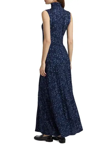 Proenza Schouler White Label Women's Valentina Printed Jersey Maxi Dress - Navy Slate | Thumbnail 5 Proenza Schouler White Label Women's Valentina Printed Jersey Maxi Dress - Navy Slate | Thumbnail 5