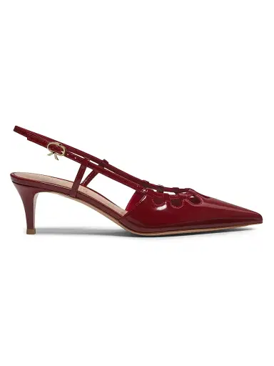 Gianvito Rossi Women's Nuit 55MM Leather Slingback Pumps - Rouge | Thumbnail 1 Gianvito Rossi Women's Nuit 55MM Leather Slingback Pumps - Rouge | Thumbnail 1