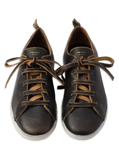 Prada Women's Leather Sneakers - Black - Size 11 | Thumbnail 2 Prada Women's Leather Sneakers - Black - Size 11 | Thumbnail 2