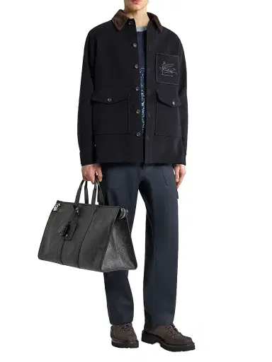 Etro Men's Cargo Wool Slim-Leg Trousers - Dark Blue | Thumbnail 2 Etro Men's Cargo Wool Slim-Leg Trousers - Dark Blue | Thumbnail 2