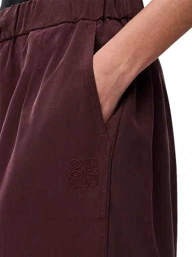 LOEWE Women's Pyjama Silk Trousers - Burgundy | Thumbnail 4 LOEWE Women's Pyjama Silk Trousers - Burgundy | Thumbnail 4