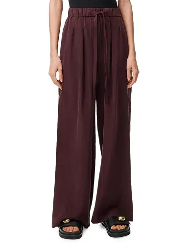 LOEWE Women's Pyjama Silk Trousers - Burgundy | Thumbnail 1 LOEWE Women's Pyjama Silk Trousers - Burgundy | Thumbnail 1