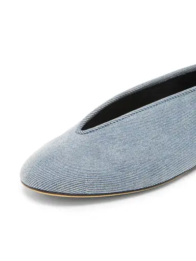 MOSCHINO Women's Corsage Denim Ballet Flats - Light Blue - Size 11 | Thumbnail 5 MOSCHINO Women's Corsage Denim Ballet Flats - Light Blue - Size 11 | Thumbnail 5