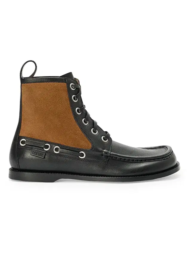 Men's Campo Leather & Suede Loafer Boots - Black Chocolate Men's Campo Leather & Suede Loafer Boots - Black Chocolate