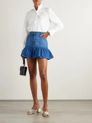 Valentino Garavani Ruffled Cotton-poplin Shirt | Thumbnail 2 Valentino Garavani Ruffled Cotton-poplin Shirt | Thumbnail 2