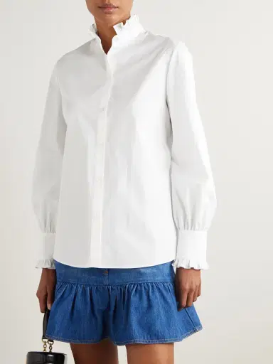 Valentino Garavani Ruffled Cotton-poplin Shirt | Thumbnail 3 Valentino Garavani Ruffled Cotton-poplin Shirt | Thumbnail 3