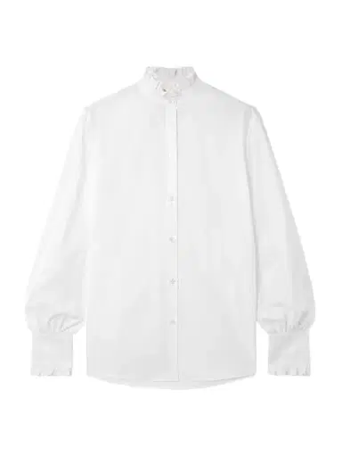 Valentino Garavani Ruffled Cotton-poplin Shirt | Thumbnail 1 Valentino Garavani Ruffled Cotton-poplin Shirt | Thumbnail 1