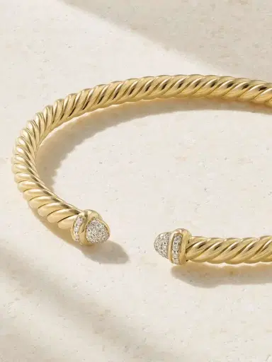David Yurman Cablespira® Flex 18-karat Gold And Diamond Cuff | Thumbnail 3 David Yurman Cablespira® Flex 18-karat Gold And Diamond Cuff | Thumbnail 3