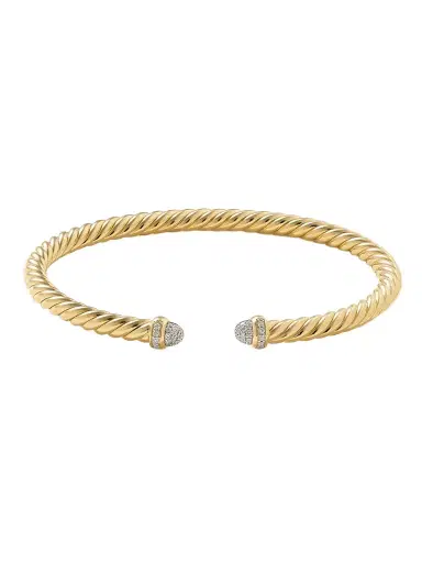 David Yurman Cablespira® Flex 18-karat Gold And Diamond Cuff | Thumbnail 1 David Yurman Cablespira® Flex 18-karat Gold And Diamond Cuff | Thumbnail 1