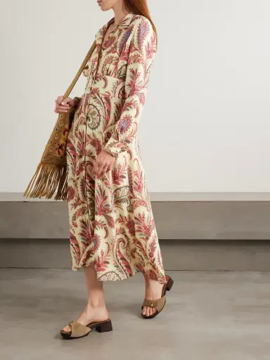 Etro Gathered Paisley-print Crepe Midi Shirt Dress | Thumbnail 2 Etro Gathered Paisley-print Crepe Midi Shirt Dress | Thumbnail 2