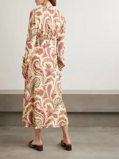 Etro Gathered Paisley-print Crepe Midi Shirt Dress | Thumbnail 3 Etro Gathered Paisley-print Crepe Midi Shirt Dress | Thumbnail 3