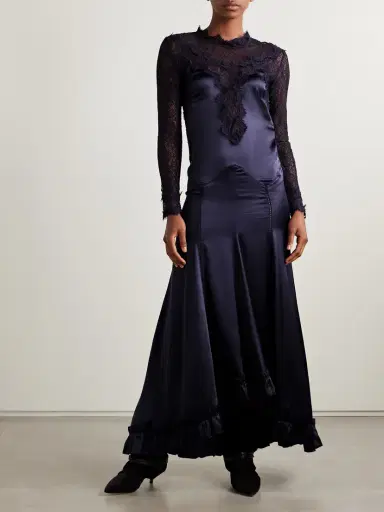 Isabel Marant Dolores Silk-blend Satin And Corded Lace Maxi Dress | Thumbnail 3 Isabel Marant Dolores Silk-blend Satin And Corded Lace Maxi Dress | Thumbnail 3