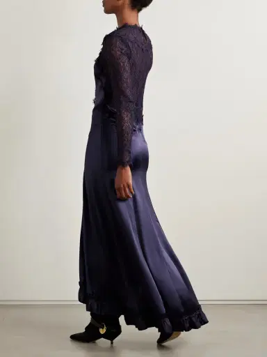 Isabel Marant Dolores Silk-blend Satin And Corded Lace Maxi Dress | Thumbnail 4 Isabel Marant Dolores Silk-blend Satin And Corded Lace Maxi Dress | Thumbnail 4