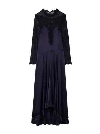 Isabel Marant Dolores Silk-blend Satin And Corded Lace Maxi Dress | Thumbnail 1 Isabel Marant Dolores Silk-blend Satin And Corded Lace Maxi Dress | Thumbnail 1