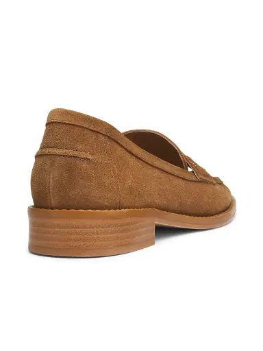 Cinq à Sept Women's Gretta Logo Suede Loafers - Golden Sienna | Thumbnail 3 Cinq à Sept Women's Gretta Logo Suede Loafers - Golden Sienna | Thumbnail 3
