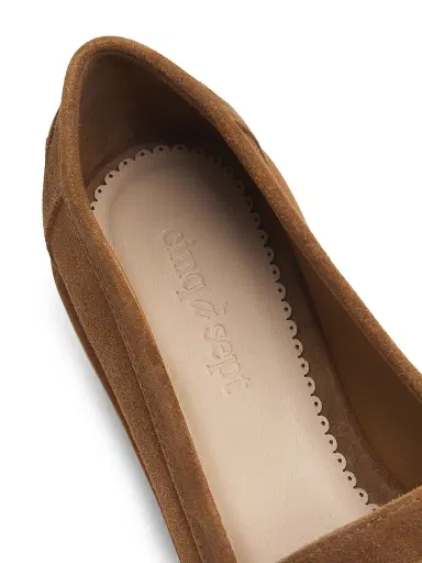 Cinq à Sept Women's Gretta Logo Suede Loafers - Golden Sienna | Thumbnail 5 Cinq à Sept Women's Gretta Logo Suede Loafers - Golden Sienna | Thumbnail 5