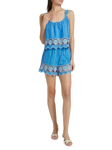 Rails Women's Mai Embroidered Cotton Shorts - French Blue | Thumbnail 2 Rails Women's Mai Embroidered Cotton Shorts - French Blue | Thumbnail 2