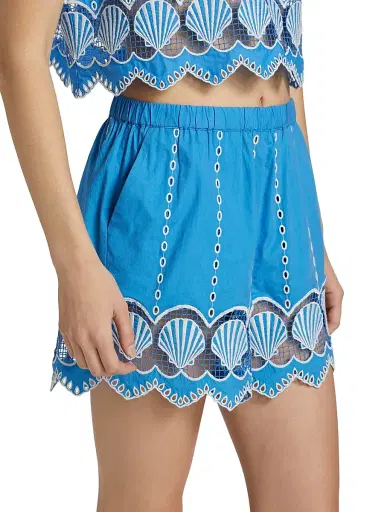 Rails Women's Mai Embroidered Cotton Shorts - French Blue | Thumbnail 4 Rails Women's Mai Embroidered Cotton Shorts - French Blue | Thumbnail 4
