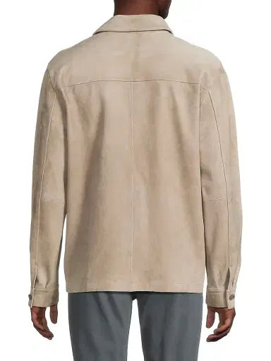 Vince Men's Suede Button-Front Shirt Jacket - Putty | Thumbnail 5 Vince Men's Suede Button-Front Shirt Jacket - Putty | Thumbnail 5