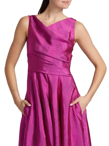 Talbot Runhof Women's Draped Sleeveless Gown - Fuchsia | Thumbnail 6 Talbot Runhof Women's Draped Sleeveless Gown - Fuchsia | Thumbnail 6