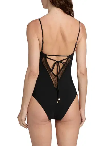Kiki de Montparnasse Women's Lace Inset One-Piece Swimsuit - Black | Thumbnail 4 Kiki de Montparnasse Women's Lace Inset One-Piece Swimsuit - Black | Thumbnail 4