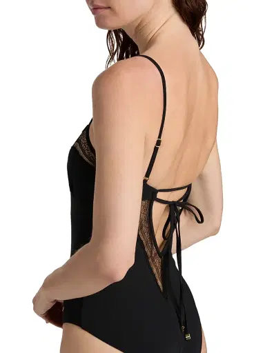 Kiki de Montparnasse Women's Lace Inset One-Piece Swimsuit - Black | Thumbnail 5 Kiki de Montparnasse Women's Lace Inset One-Piece Swimsuit - Black | Thumbnail 5