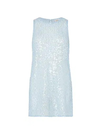 Milly Women's Sequined Mesh Mini Coverup Dress - Blue | Thumbnail 1 Milly Women's Sequined Mesh Mini Coverup Dress - Blue | Thumbnail 1