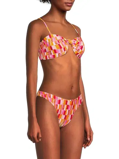 Milly Women's Sunset Tile Printed Bandeau Bikini Top - Pink Multi | Thumbnail 4 Milly Women's Sunset Tile Printed Bandeau Bikini Top - Pink Multi | Thumbnail 4