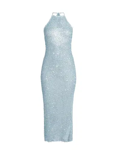 Milly Women's Sequined Mesh Halterneck Dress - Blue | Thumbnail 1 Milly Women's Sequined Mesh Halterneck Dress - Blue | Thumbnail 1
