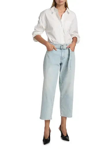 Proenza Schouler Women's Ellsworth Belted Crop Jean | Thumbnail 2 Proenza Schouler Women's Ellsworth Belted Crop Jean | Thumbnail 2