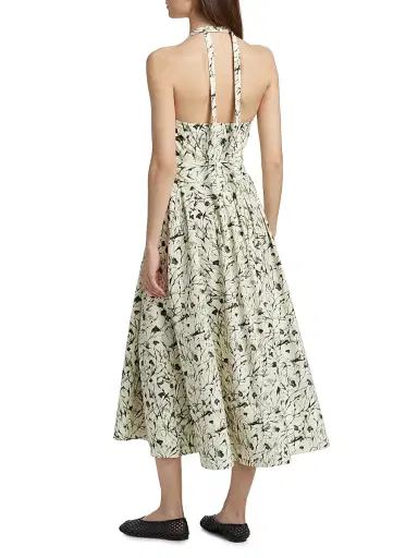 Proenza Schouler White Label Women's Rhea Printed Poplin Midi-Dress | Thumbnail 5 Proenza Schouler White Label Women's Rhea Printed Poplin Midi-Dress | Thumbnail 5
