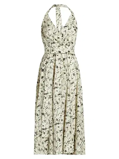 Proenza Schouler White Label Women's Rhea Printed Poplin Midi-Dress | Thumbnail 1 Proenza Schouler White Label Women's Rhea Printed Poplin Midi-Dress | Thumbnail 1
