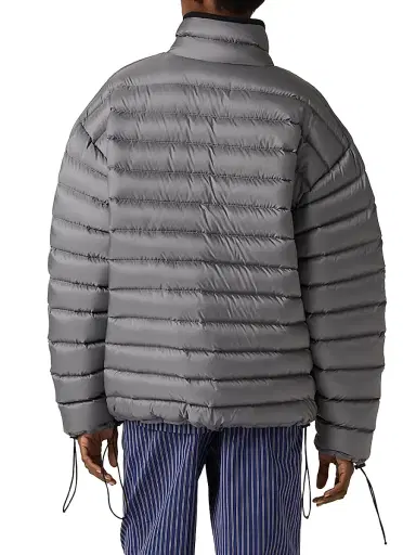 Miu Miu Women's Lightweight Pongé Down Jacket - Grey | Thumbnail 3 Miu Miu Women's Lightweight Pongé Down Jacket - Grey | Thumbnail 3