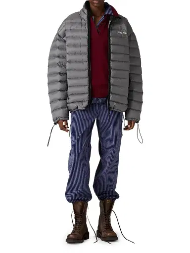 Miu Miu Women's Lightweight Pongé Down Jacket - Grey | Thumbnail 6 Miu Miu Women's Lightweight Pongé Down Jacket - Grey | Thumbnail 6