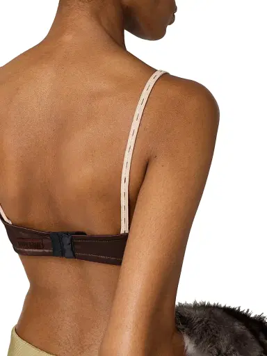 Miu Miu Women's Satin Bra Top - Brown | Thumbnail 3 Miu Miu Women's Satin Bra Top - Brown | Thumbnail 3