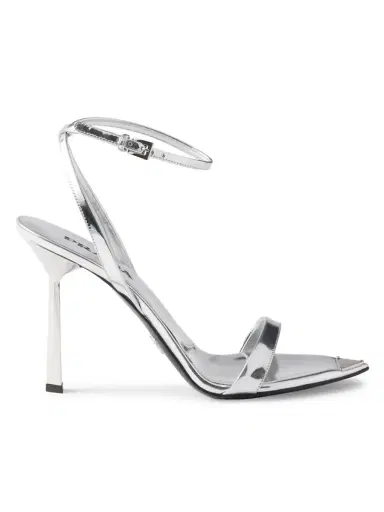 Prada Women's Metallic Leather High-Heeled Sandals - Silver - Size 7.5 | Thumbnail 1 Prada Women's Metallic Leather High-Heeled Sandals - Silver - Size 7.5 | Thumbnail 1