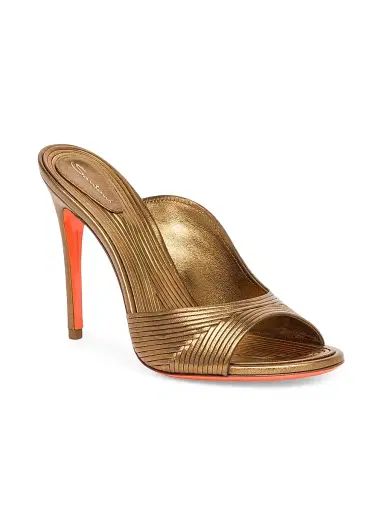 Santoni Women's Serpentine 85MM Metallic Leather Sandals - Bronze | Thumbnail 2 Santoni Women's Serpentine 85MM Metallic Leather Sandals - Bronze | Thumbnail 2