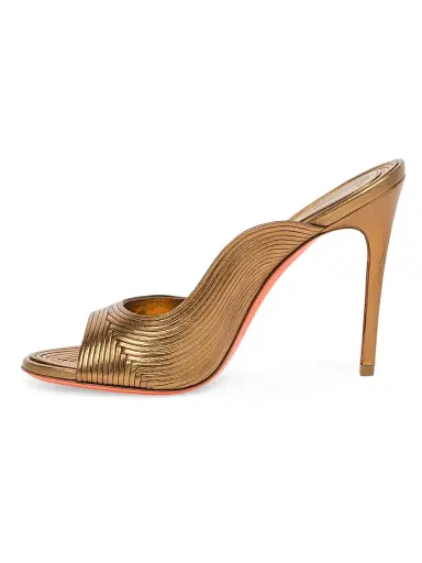 Santoni Women's Serpentine 85MM Metallic Leather Sandals - Bronze | Thumbnail 5 Santoni Women's Serpentine 85MM Metallic Leather Sandals - Bronze | Thumbnail 5