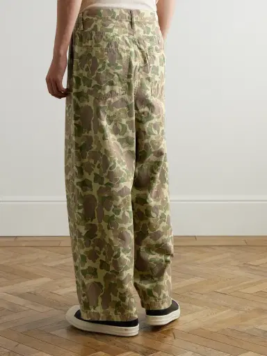 KAPITAL Wide-Leg Camouflage-Print Herringbone Cotton Trousers - Men | Thumbnail 4 KAPITAL Wide-Leg Camouflage-Print Herringbone Cotton Trousers - Men | Thumbnail 4