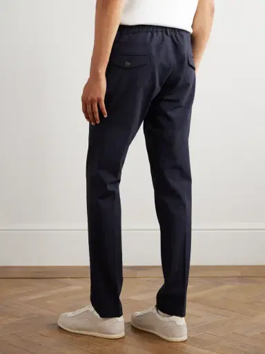 ELEVENTY Slim-Fit Straight-Leg Pleated Stretch-Wool Drawstring Trousers - Men | Thumbnail 4 ELEVENTY Slim-Fit Straight-Leg Pleated Stretch-Wool Drawstring Trousers - Men | Thumbnail 4