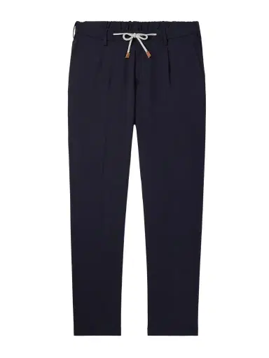 ELEVENTY Slim-Fit Straight-Leg Pleated Stretch-Wool Drawstring Trousers - Men | Thumbnail 1 ELEVENTY Slim-Fit Straight-Leg Pleated Stretch-Wool Drawstring Trousers - Men | Thumbnail 1